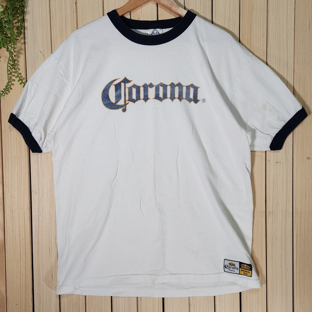 Corona Vintage T-Shirt White and Black Size XL, Corona Beer